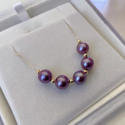 Top quality “Monster purple”color Edison pearls necklace