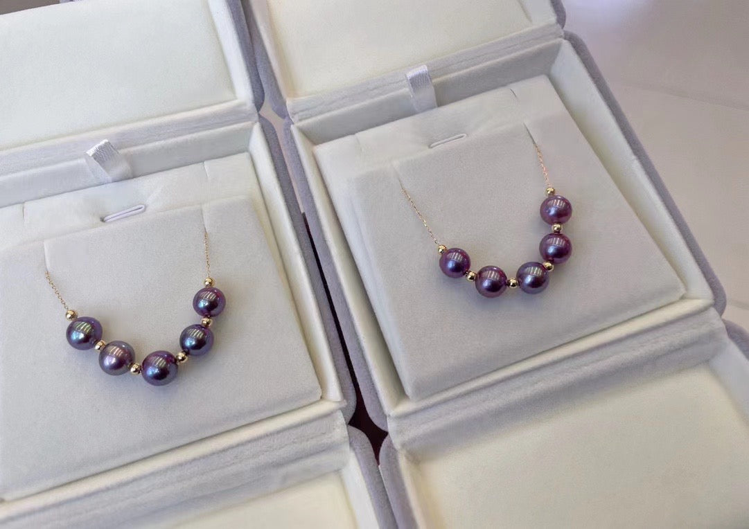 Top quality “Monster purple”color Edison pearls necklace