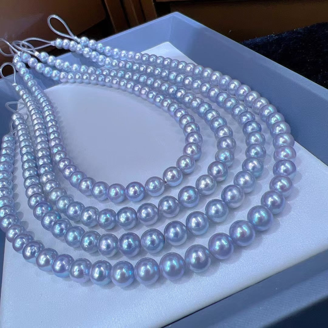 High quality silver blue color seawater MADAMA necklace