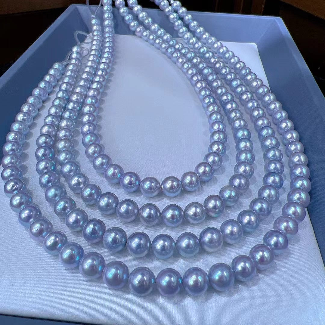 High quality silver blue color seawater MADAMA necklace