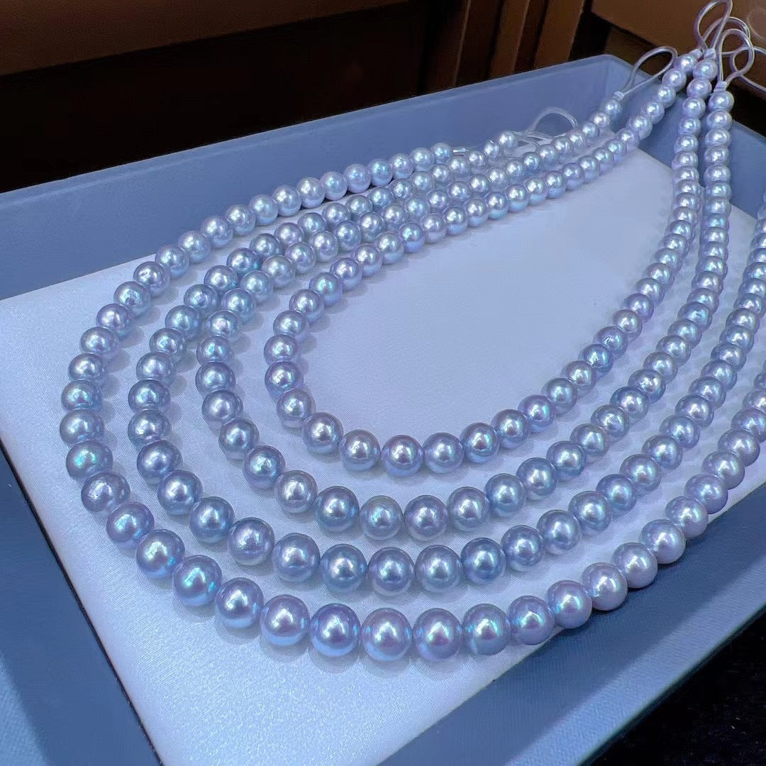 High quality silver blue color seawater MADAMA necklace