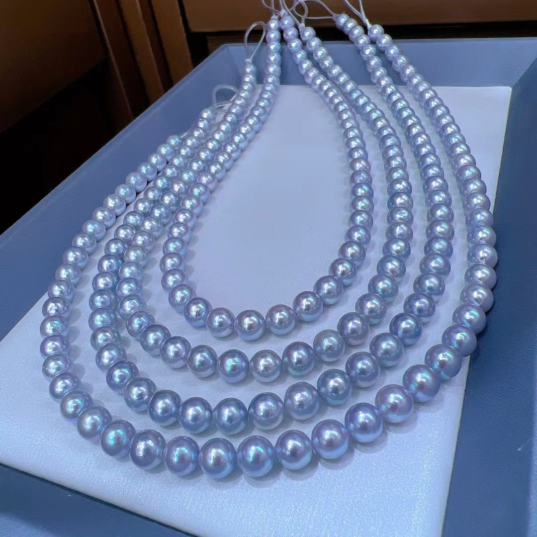 High quality silver blue color seawater MADAMA necklace