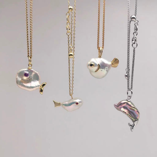 High quality baroque pearls fishes pendants