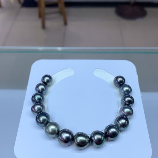 High quality malachite green color Tahitian pearls bracelet